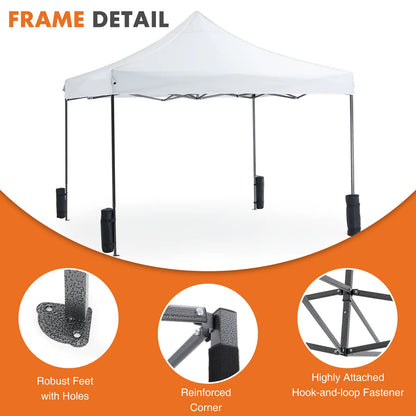 10x10 Sweetcrispy Outdoor Canopy Tent – Easy Pop Up Design with Vented Top, Wheeled Carry Bag, Portable Shade for Garden, Beach & Events