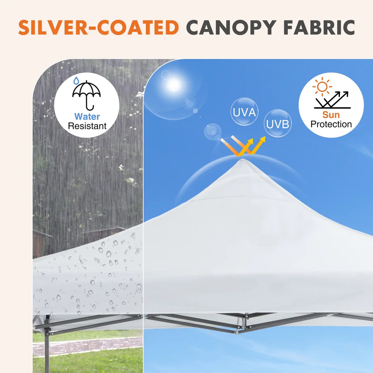 10x10 Sweetcrispy Outdoor Canopy Tent – Easy Pop Up Design with Vented Top, Wheeled Carry Bag, Portable Shade for Garden, Beach & Events