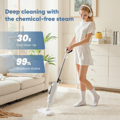 Lightweight Steam Mop Floor Cleaner – Multi-Surface Cleaning for Hardwood, Tile, Laminate Floors & Carpet, Easy Home Deep Cleaning Tool