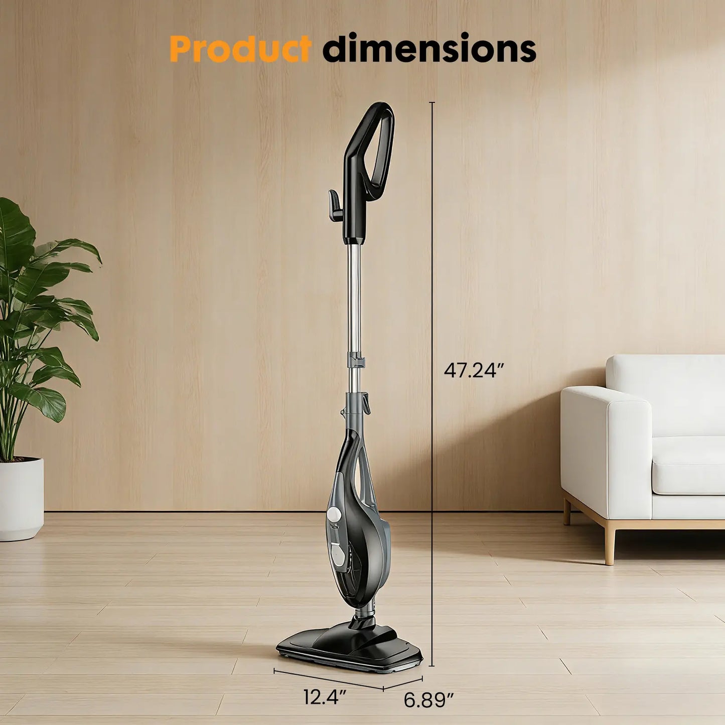 Lightweight Steam Mop Floor Cleaner – Multi-Surface Cleaning for Hardwood, Tile, Laminate Floors & Carpet, Easy Home Deep Cleaning Tool