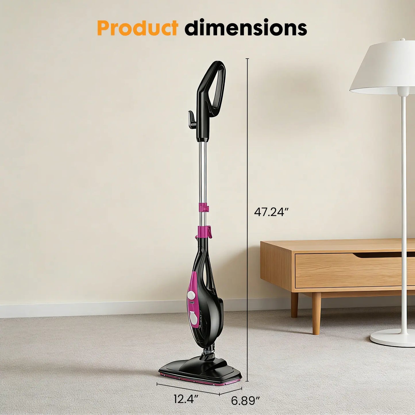 Lightweight Steam Mop Floor Cleaner – Multi-Surface Cleaning for Hardwood, Tile, Laminate Floors & Carpet, Easy Home Deep Cleaning Tool