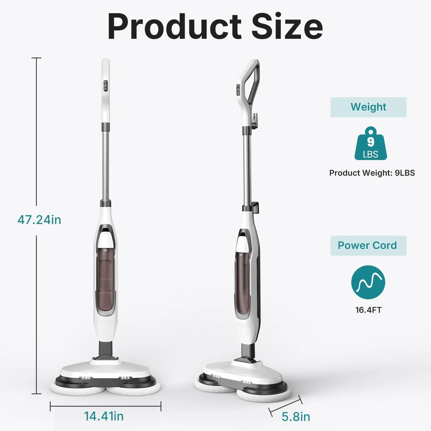 Lightweight Steam Mop Floor Cleaner – Multi-Surface Cleaning for Hardwood, Tile, Laminate Floors & Carpet, Easy Home Deep Cleaning Tool