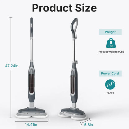 Lightweight Steam Mop Floor Cleaner – Multi-Surface Cleaning for Hardwood, Tile, Laminate Floors & Carpet, Easy Home Deep Cleaning Tool