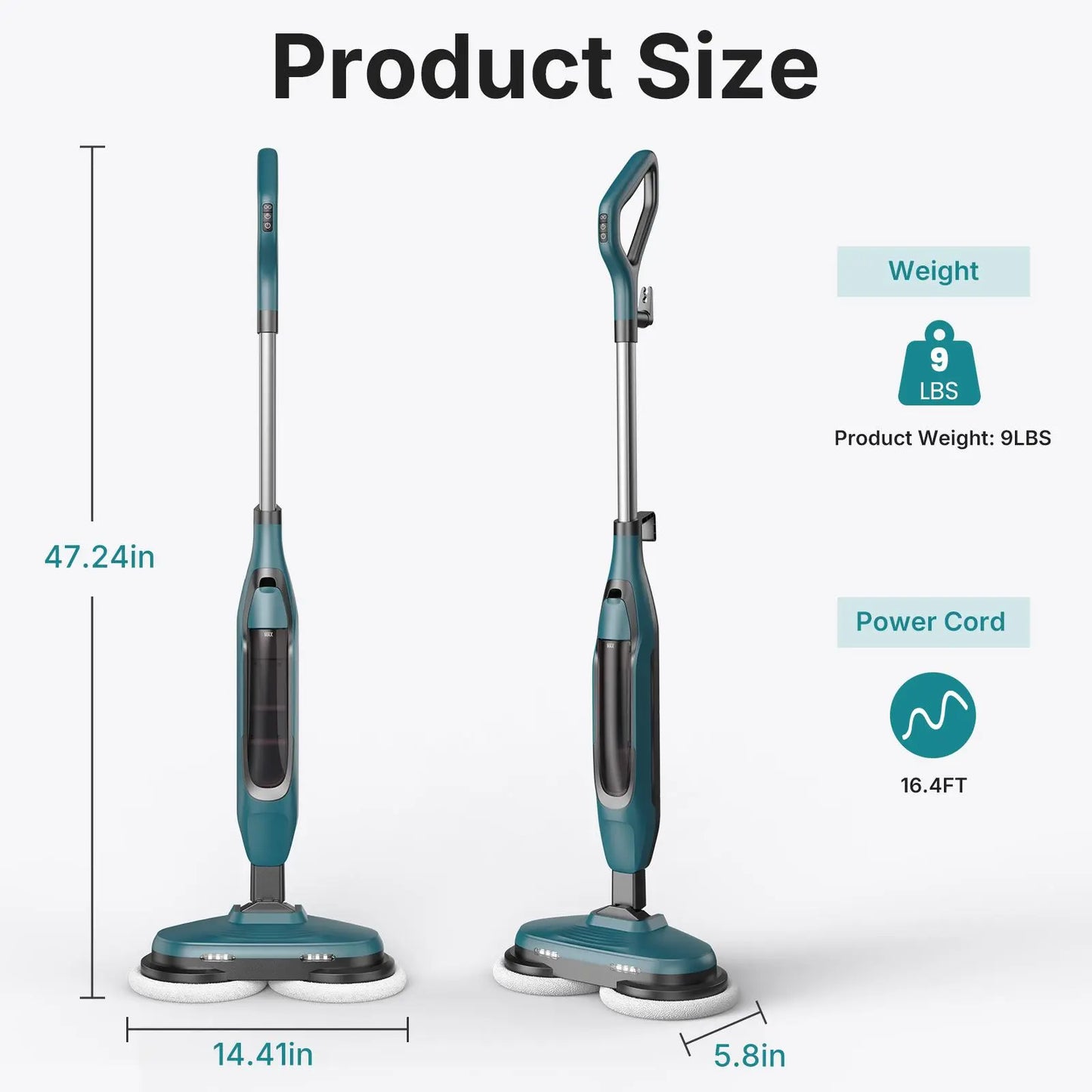 Lightweight Steam Mop Floor Cleaner – Multi-Surface Cleaning for Hardwood, Tile, Laminate Floors & Carpet, Easy Home Deep Cleaning Tool