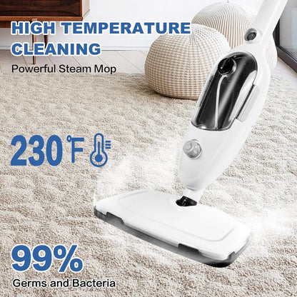 10-in-1 Steam Mop Cleaner with Detachable Handheld Steamer – Multi-Purpose Floor & Fabric Steam Cleaning for Hardwood, Tile, Carpet & Home Use