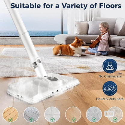 Multipurpose Steam Cleaner with 13 Accessories – Detachable Handheld Floor Steamer with Scent Box & Strap for Hardwood, Tile, Carpet & Fabric Cleaning